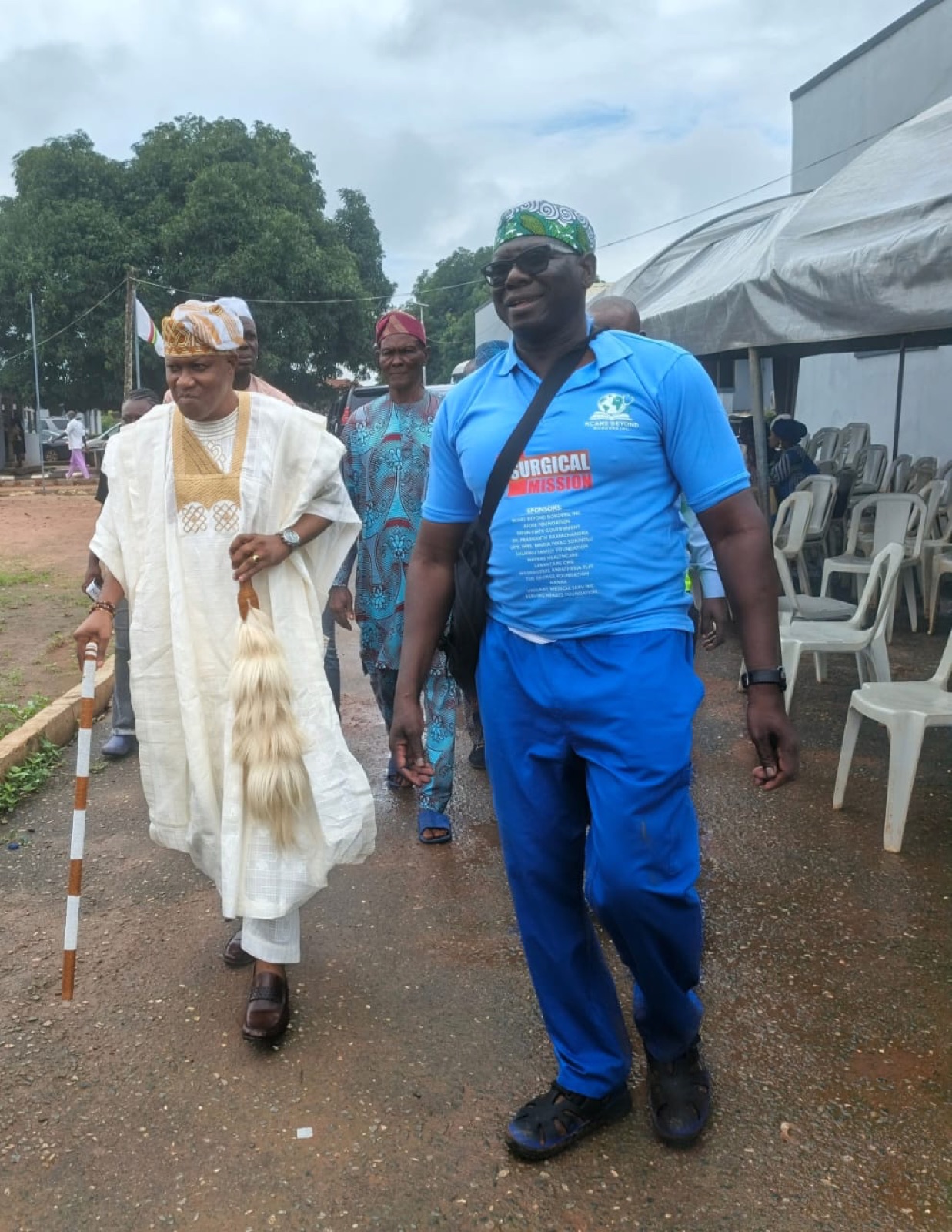 The Abowa of Agbowa-Ikosi arriving at the free medical mission, July 2026