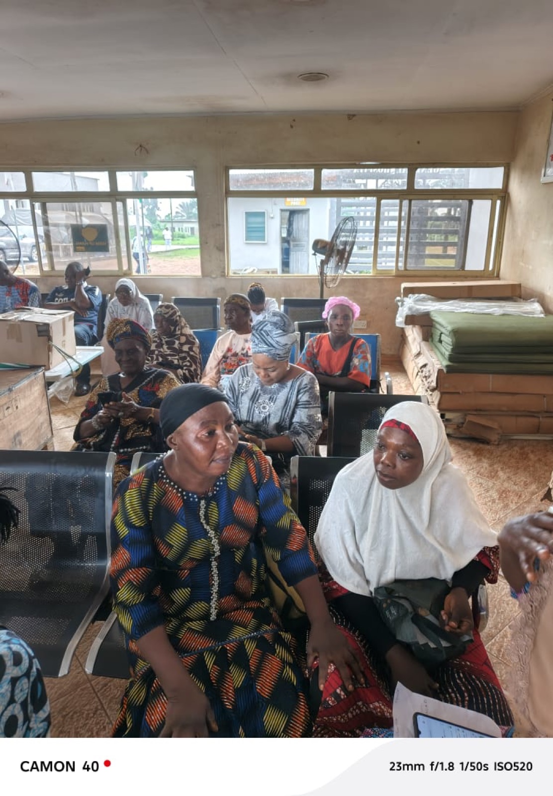 Community members waiting to be seen at the Agbowa-Ikosi medical mission