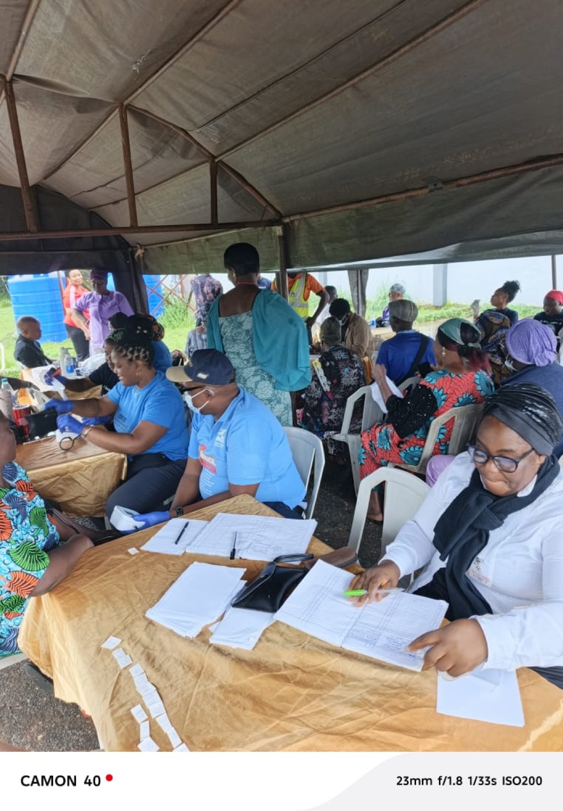 Patient registration at the Agbowa-Ikosi free medical mission, July 2026