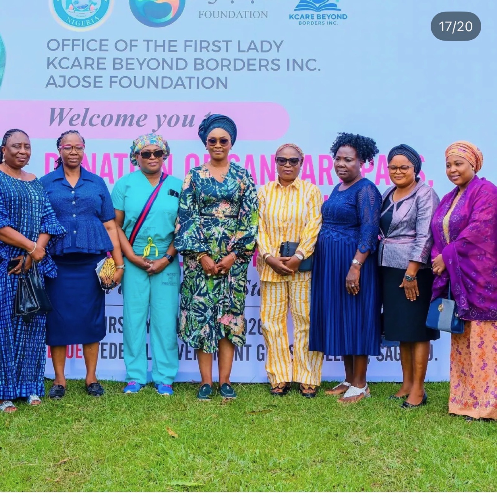 KBB team with dignitaries at the girls' health outreach in Sagamu, 2026